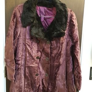 insane vintage purple faux fur coat L